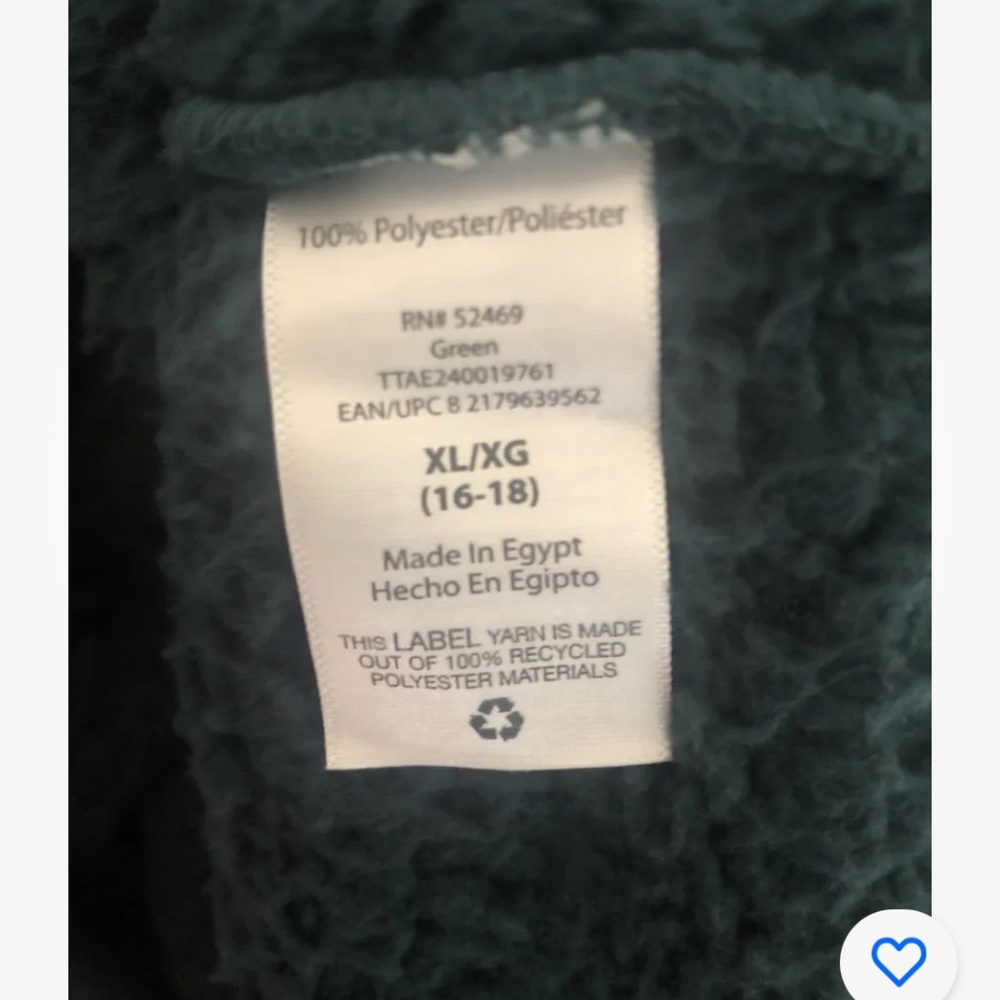 Time and Tru Women’s Green Sherpa Vest Size XL (16-18) NEW - Picture 9 of 10